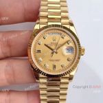 (EW Factory )Swiss Grade 1 Rolex Day-Date All Gold 36mm Watch 3255 Movement